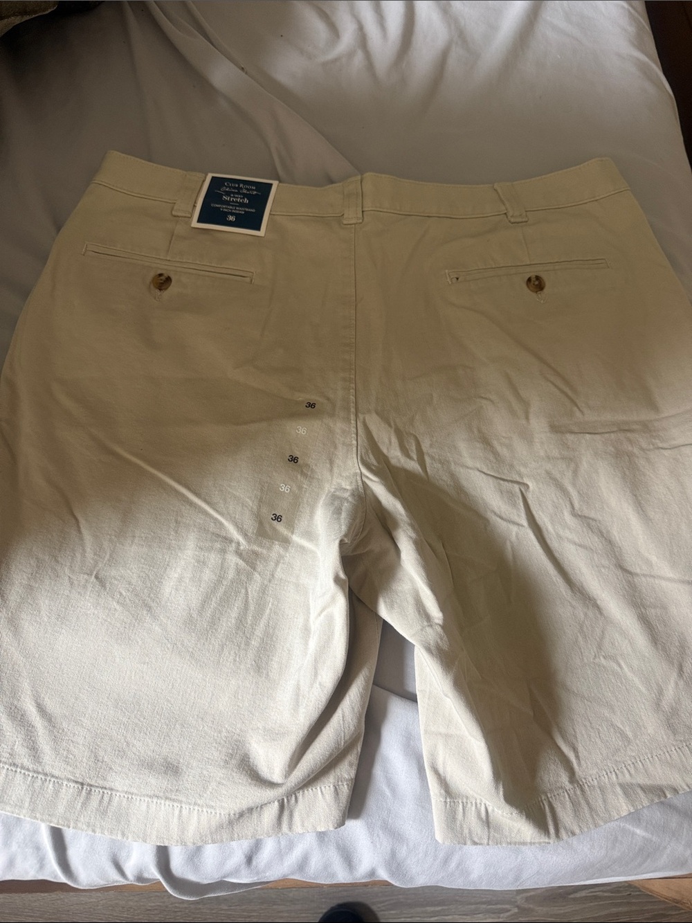 Club Room Men's Flat-Front Cotton Shorts in Light Beige
